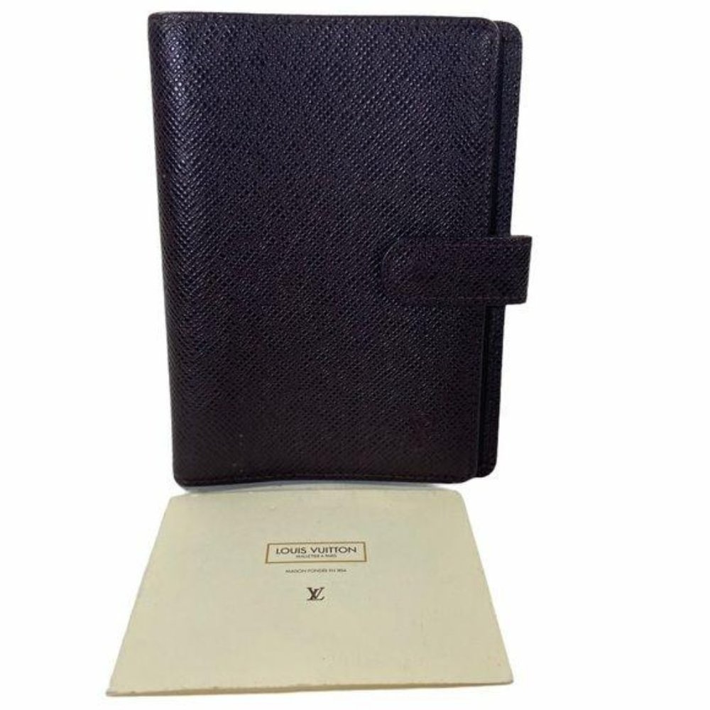 Authentic Louis Vuitton Wallet Agenda Diary Cover Taiga LV Vintage